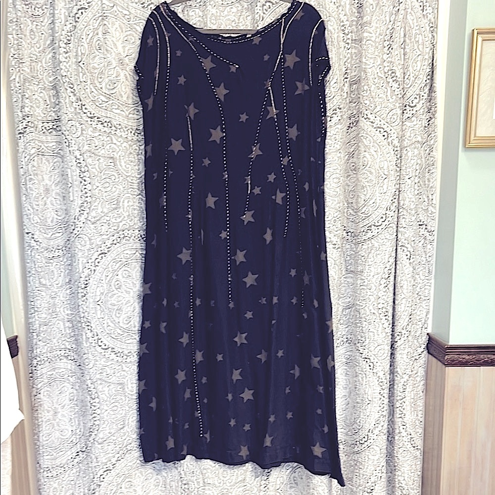 Magnolia Pearl vintage Black and Gray Embellished Maxi Dress